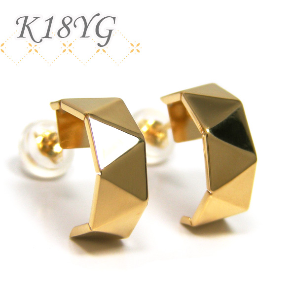 C型 ピアス 18k K18YG 18金 イエロー ゴールド ゴールドの通販は