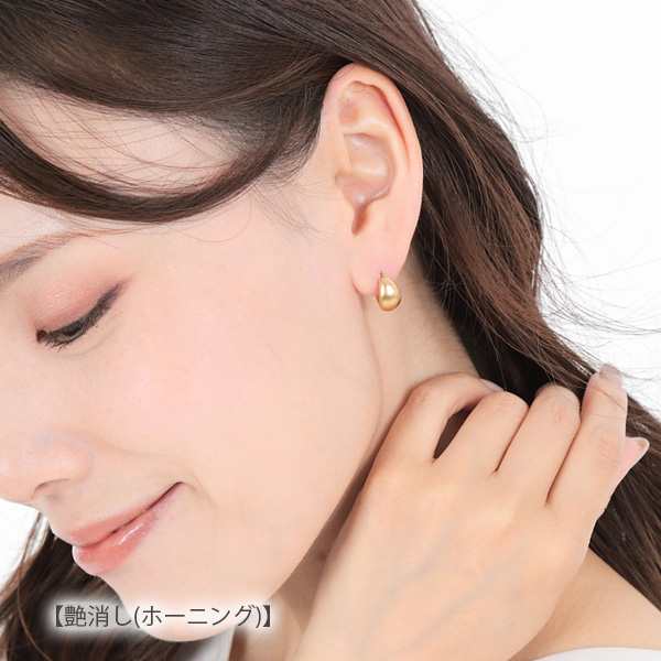 月甲 中折れ フープピアス ピアス K18YG 18金 18k イエローゴールド