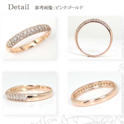 ダイヤモンド パヴェリング 0.3ct K10YG/K10PG/K10WG 10k 10金_2