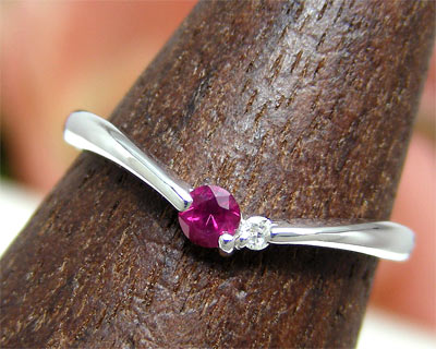 ルビー リング ダイヤモンド K10WG