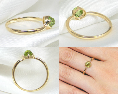 ペリドット リング K18YG 18金 18k ローズカット イエロー ゴールド_2