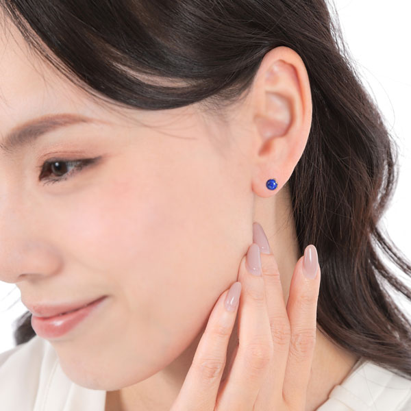 ラピスラズリ ピアス K10YG 10k 10金 黄色 ゴールド 玻璃 青