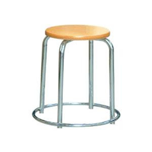 ラウンドスツール(外リング付) ナチュラル/クロームメッキ RW-4C 4901749188249の通販は 13,380円