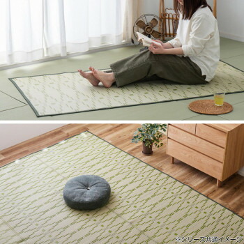 洗えるい草風カーペット やなぎ 江戸間4.5畳 グリーン 約261×261cm 81947545 4955872805894 室内・アウトドアどちらにも…_5