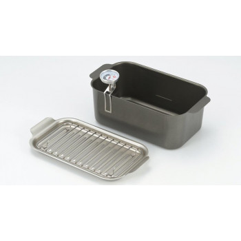 タマハシ 食彩亭 角型蓋付天ぷら鍋(アミ・温度計付) TP-16