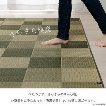 ブロック い草ラグ 261×261cm 江戸間4.5畳 ライトグレー 1080450210502