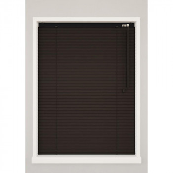 ウッドブラインド ポール右操作(50cm) 25mm幅 幅33cm×高さ183cm ライトブラウン・TW-4514