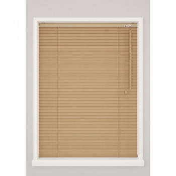 ウッドブラインド ポール右操作(50cm) 25mm幅 幅160cm×高さ109cm