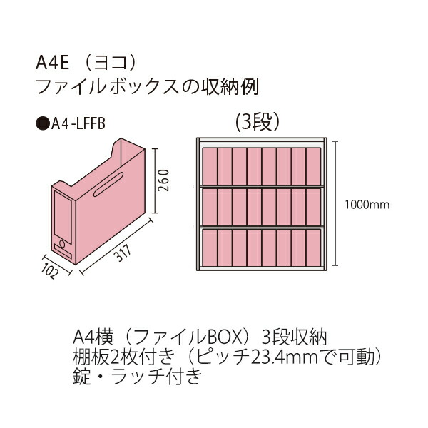 コクヨ システム収納 エディア 2枚引き違い戸 BWU-HU259SAWNN 上置きタイプ A4ファイル3段収納 外寸：W900×D450×H1050mm 上下連結金具同梱【組立設置・送料無料】_3