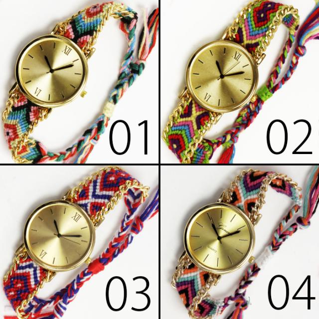 ミサンガウォッチ ミサンガ 時計 ミサンガ ウォッチ レディース メンズ アクセサリー ブレスレット ボヘミアン ビーチ 春 夏 女性の通販はau Pay マーケット ギャルガールズ