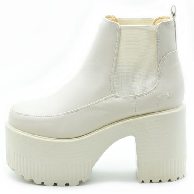 ヨースケ YOSUKE サイドゴアブーツ 厚底ブーツ ショートブーツ レディース 全4色 S-LL 黒 白 2605011 ヨースケ YOSUKE サイドゴアブーツ 厚底ブーツ ショートブーツ