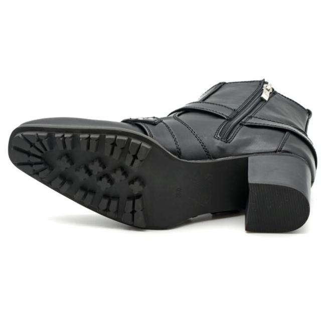 ヨースケ YOSUKE ウエスタンブーツ 厚底ブーツ ショートブーツ リングベルト メンズ 全4色 26 27 黒 6318013