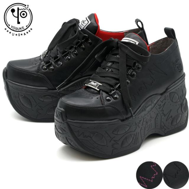 ヨースケ YOSUKE 厚底スニーカー ハイソール プラットフォーム メンズ 26 27 28 黒 ブラック 2608145