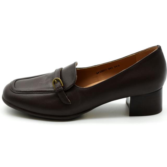 あしながおじさん 厚底ローファー パンプス ベルト 厚底 本革 レザー