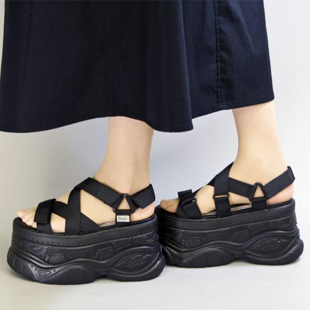 ヨースケ YOSUKE 厚底サンダル ストラップ スポーツサンダル レディース 全4色 22.5-25 黒 白 2601178 ヨースケ YOSUKE 厚底サンダル ストラップ スポーツサンダル