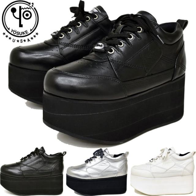 セール ヨースケ Yosuke 厚底スニーカー 本革 レザー ハイソール レディース レースアップ の通販はau Pay マーケット 靴のアイビー