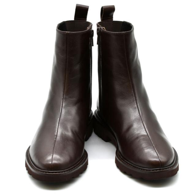 あしながおじさん ショートブーツ プレーン 本革 レザー レディース 全