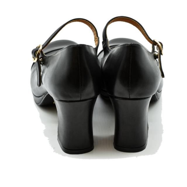 あしながおじさん エナメルコンビ ワンストラップ パンプス レディース