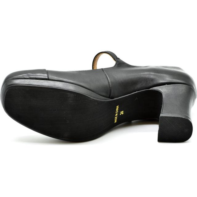 あしながおじさん エナメルコンビ ワンストラップ パンプス レディース