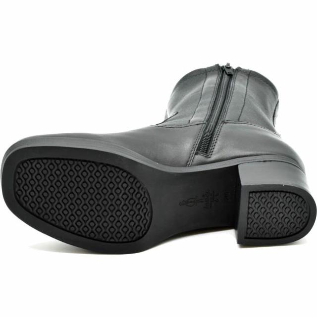 あしながおじさん 厚底ブーツ ショートブーツ 本革 レザー ストレッチ