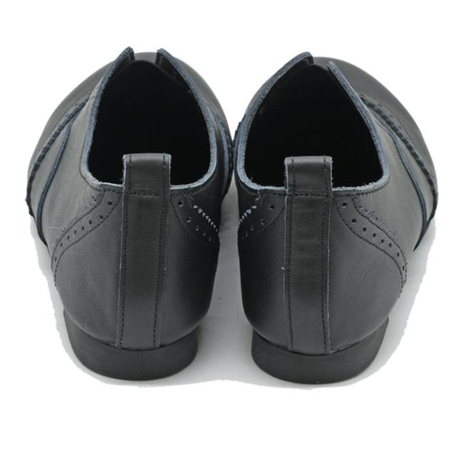 スリッポン メダリオン パンプス マニッシュシューズ 本革 レザー