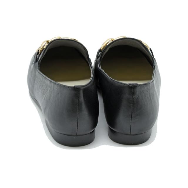 スリッポン ローファー パンプス レディース 本革 レザー ブラック