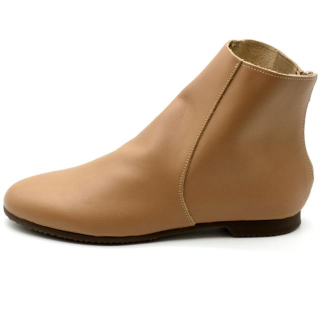 ショートブーツ レザーブーツ くしゅブーツ かかとファスナー 本革