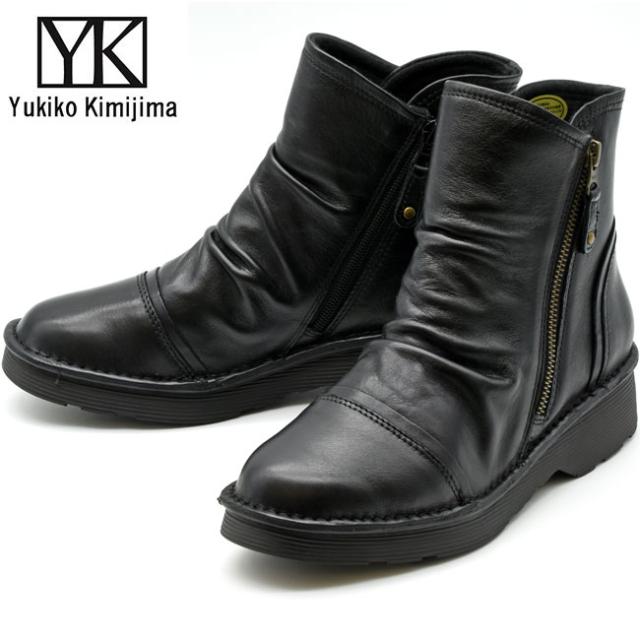 ユキコ キミジマ Yukiko Kimijima レザーブーツ ショートブーツ レディース 本革 レザー 22-24.5 2849 (予約)は3〜5営業日後の出荷です。