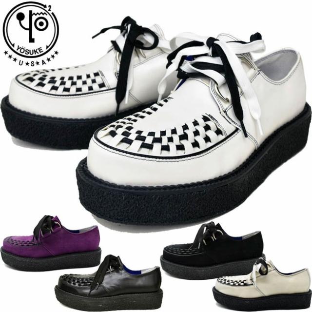 【レディース・used】ロックシューズ　ラバーソール　厚底シューズ ヨースケ メンズ YOSUKE U.S.A ロックテイスト厚底ラバーソール