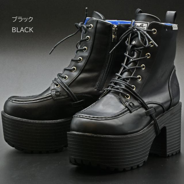 未使用 YOSUKE ヨースケ 2608501 厚底レースアップブーツ 和柄 ヨースケ YOSUKE 厚底ブーツ レースアップブーツ ショートブーツ
