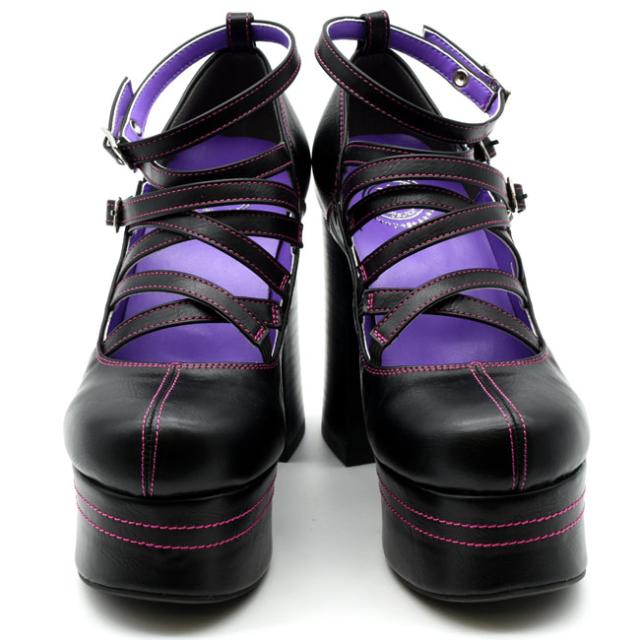 ヨースケ YOSUKE 厚底パンプス ベルト ゴスロリ ロック ゴスパンク