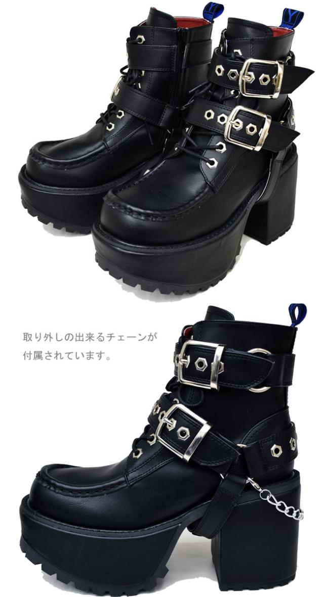 ヨースケ ブーツ YOSUKE U.S.A リングベルトレースアップ厚底ブーツ 2600572 送料無料 (予約)は8月中旬頃〜入荷予定 ヨースケ ブーツ YOSUKE U.S.A リングベルトレースアップ厚底ブーツ