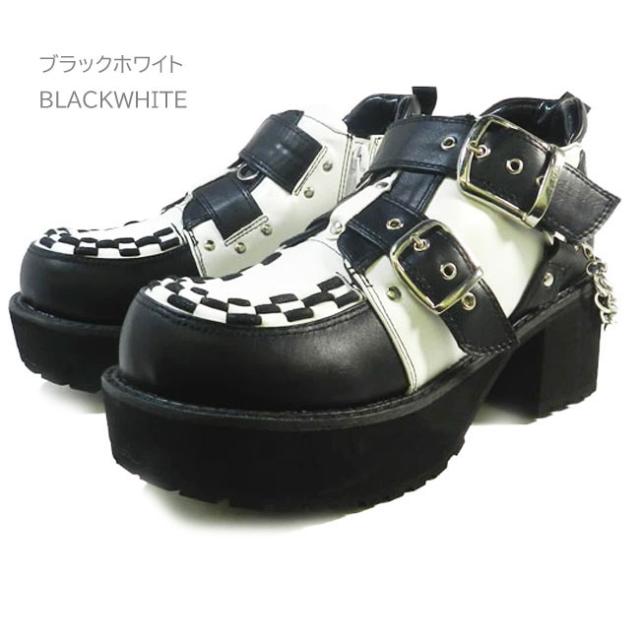 YOSUKE U.S.A チェーン付き ベルトデザイン 厚底シューズ メンズ