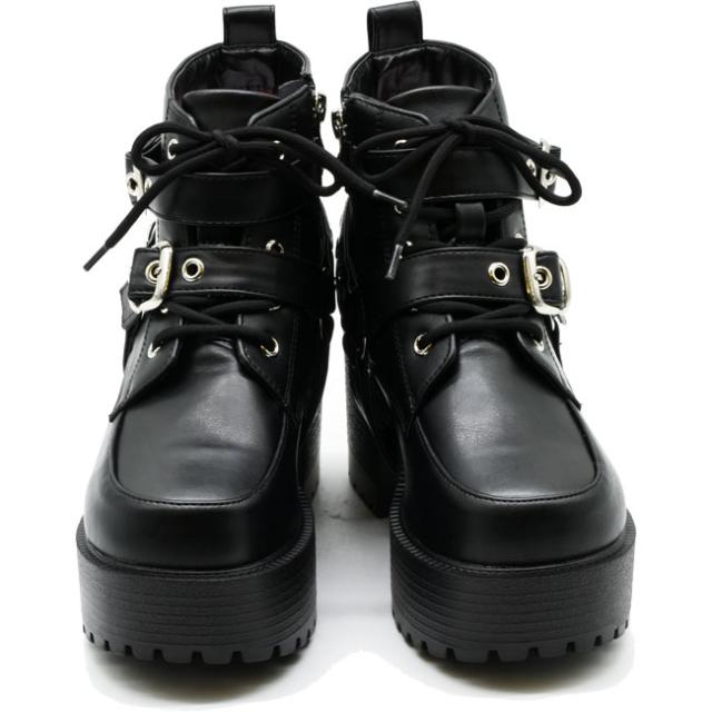 ヨースケ YOSUKE 厚底ブーツ スニーカーブーツ レースアップブーツ ハイソール レディース 全4色 22.5-25 4460013 YOSUKE ブーツ 「YOSUKE」厚底ベルトスニーカーブーツ 4460083