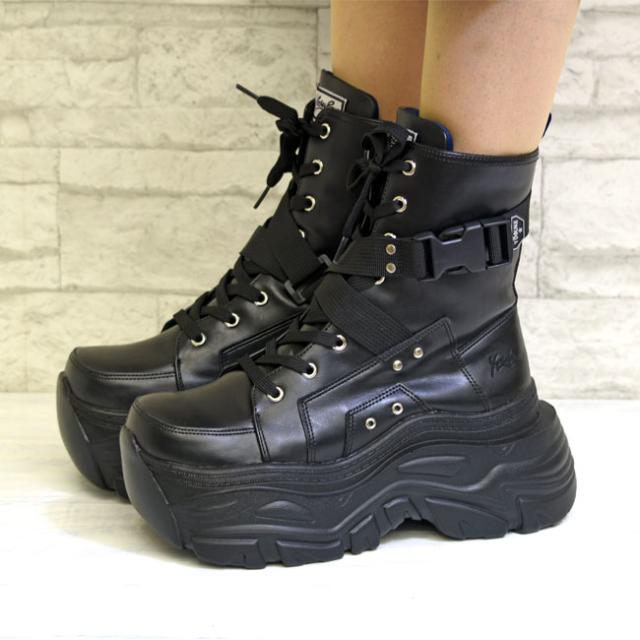 ヨースケ YOSUKE スニーカーブーツ 厚底ブーツ ショートブーツ レースアップブーツ レディース 全4色 黒 白 4460079の通販は