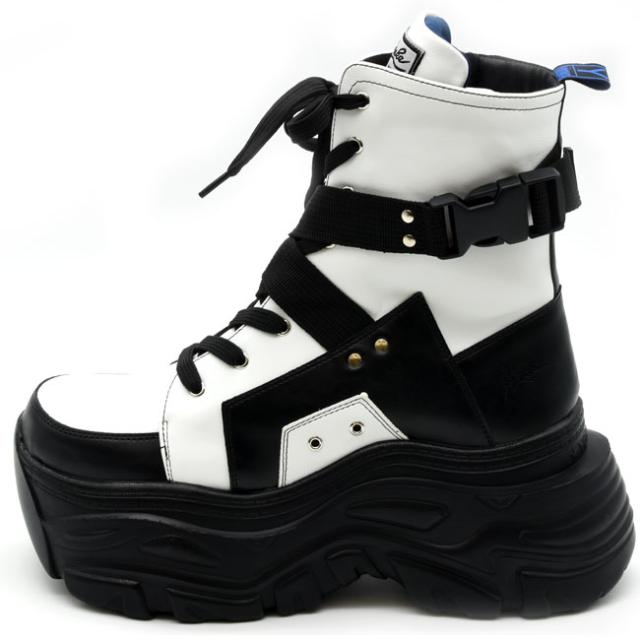 ヨースケ YOSUKE スニーカーブーツ 厚底ブーツ ショートブーツ レースアップブーツ レディース 全4色 黒 白 4460079の通販は