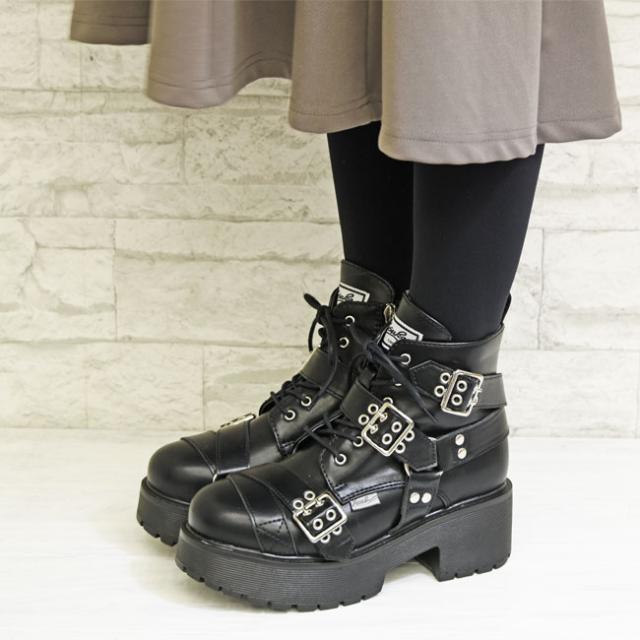 ブーツ YOSUKE / ヨースケ防水生地ショートブーツ レディース ヨースケ YOSUKE レースアップブーツ 厚底ブーツ ショートブーツ