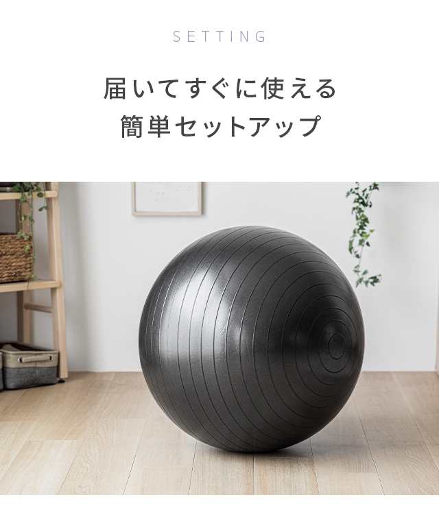 バランスボール 65 cm 固定リング付 インテリアとフィットネスを一体化