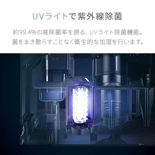 1年保証】 UV除菌機能付き ハイブリッド加湿器 上から給水 加湿器