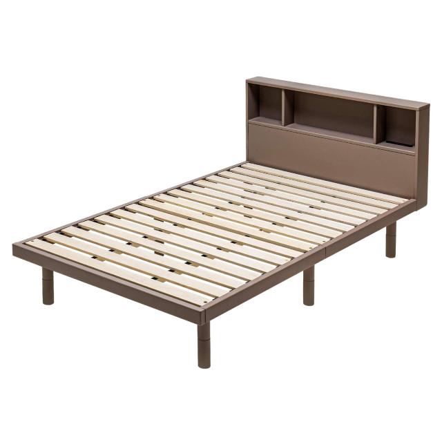 ウォールナット シングルベッドフレーム USBポート付き ウォールナット シングルベッドフレーム USBポート付き 【送料無料】幅