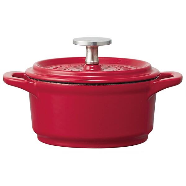 ココット鍋 12cm 鍋 なべ 鋳鉄 両手鍋 調理 料理 調理器具 パプリカレッド スケーター