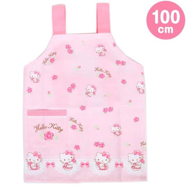 ハローキティ キッズエプロン 100cm 日本製 子供用 女の子 女児 バラ サンリオ sanrio キャラクター 