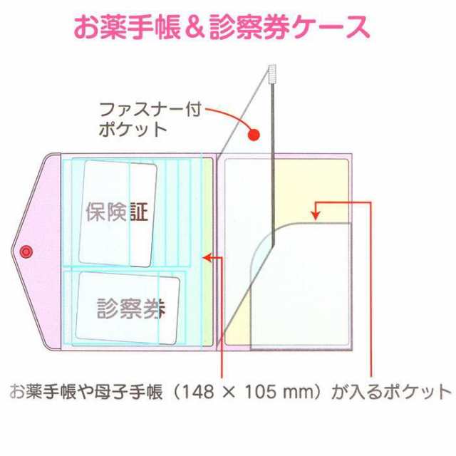 マイメロディ お薬手帳＆診察券ケース 母子手帳ケース 便利 サンリオ