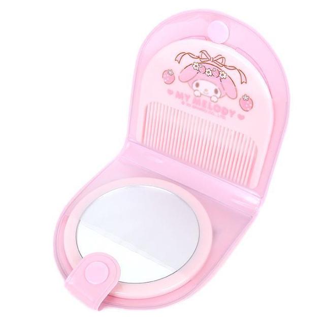 マイメロディ ビニールケース付きミラー＆コームセット おしゃれ雑貨