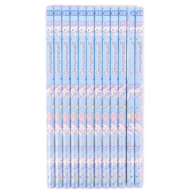 シナモロール かきかた鉛筆 2B 12本セット 6角軸 日本製 サンリオ 入園