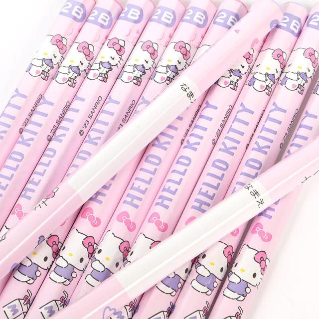ハローキティ かきかた鉛筆 2B 12本セット 6角軸 日本製 サンリオ 入園