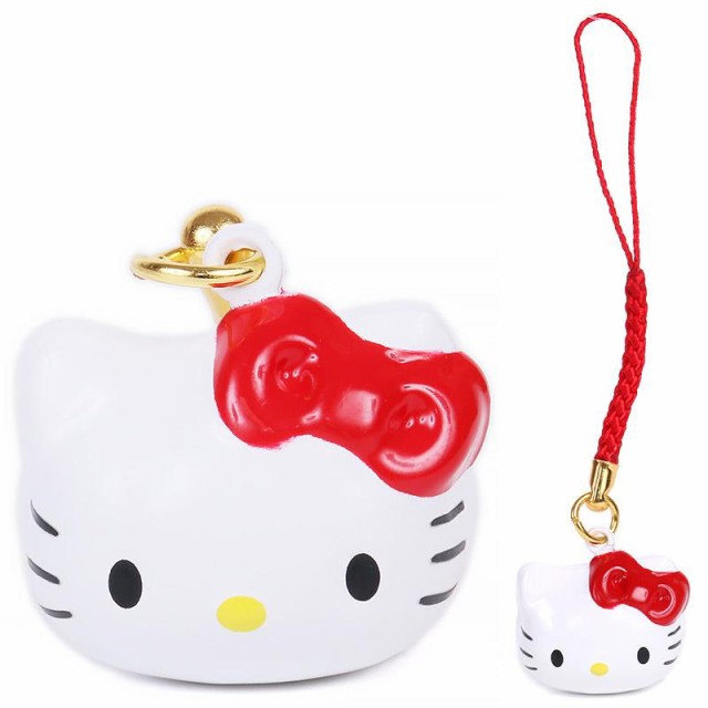 ハローキティ フェイス形鈴根付け ストラップ サンリオ sanrio