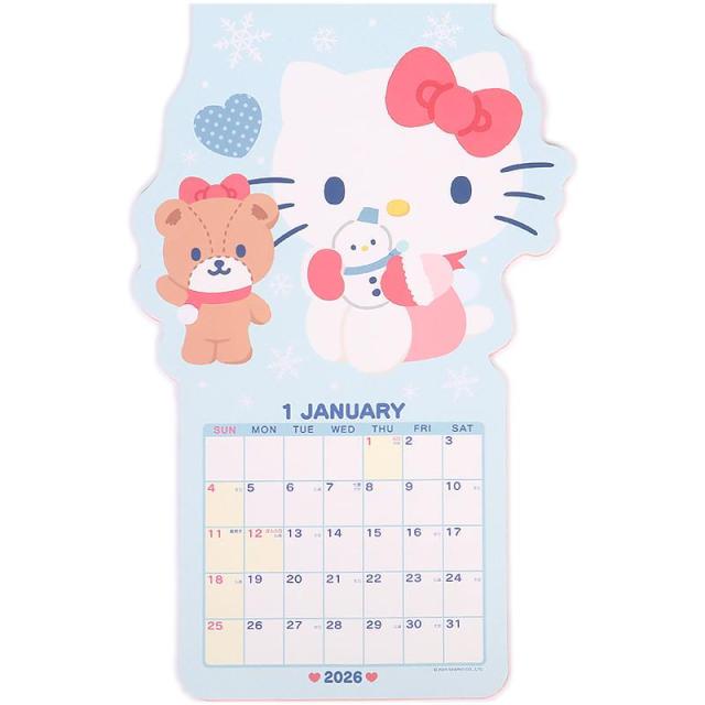 ハローキティ ダイカットカレンダー 壁掛けカレンダー やや大きめ