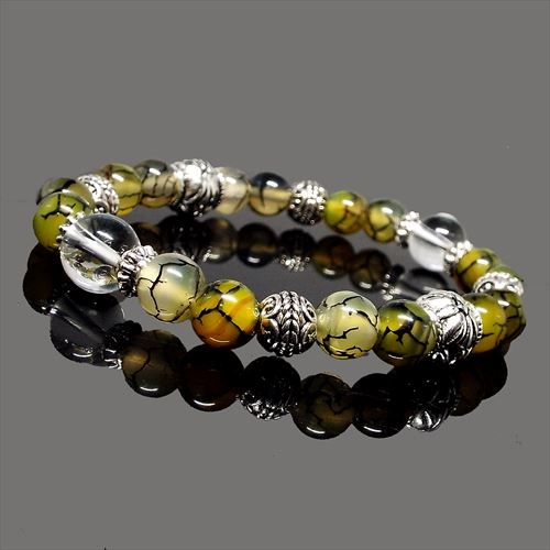 メール便OK♪金運アイテム☆希少パワーストーン使用の高級ブレスレット【Dragon Agate - ドラゴンアゲート -】送料代引き無料3個SET♪SALE