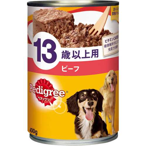 ペディグリー13歳以上用ビーフ 400g ドッグフード 犬 缶詰 ウェットフード ペディグリーチャム ペットフード ドックフード の通販はau Wowma ペッツビレッジクロス